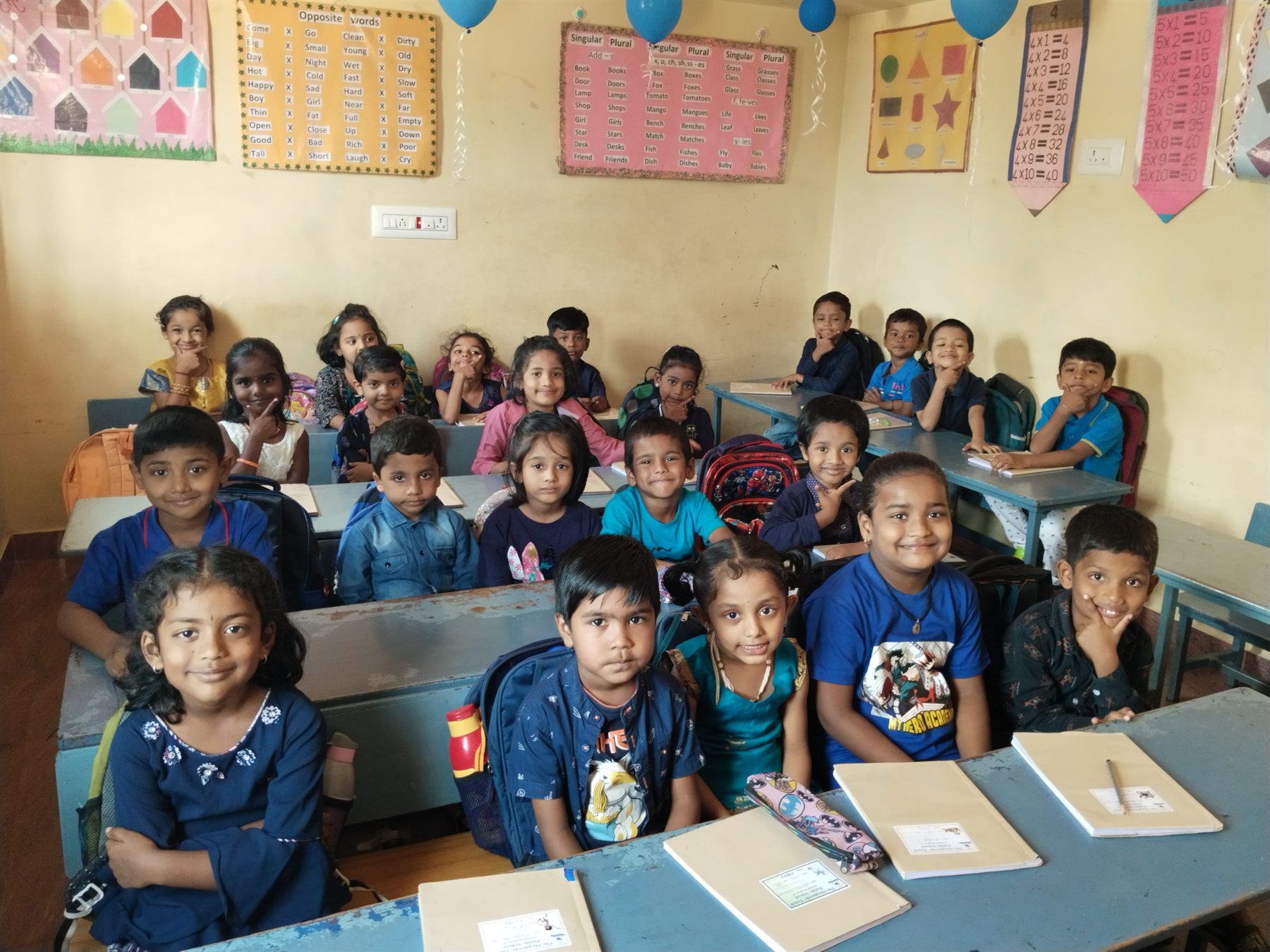 LKG students in a classroom at TS TPS